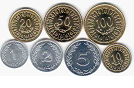 Les différentes pièces de monnaie tunisiennes